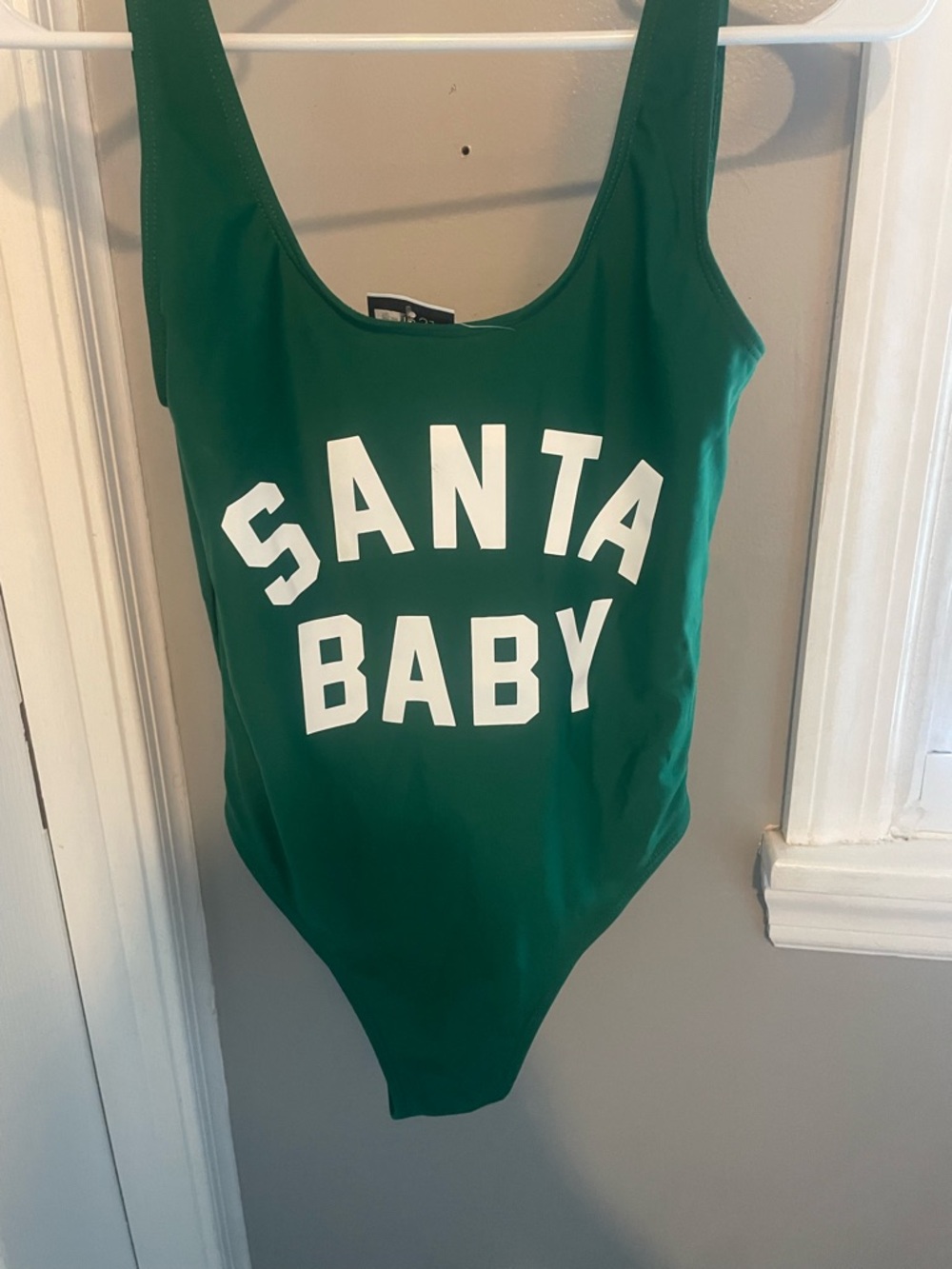 Green "Santa Baby" One-Piece Swimsuit